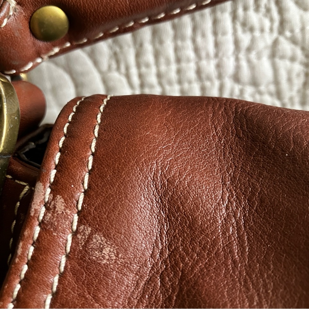 NWT Talbots brown leather shoulder bag w/magnetic closure & chain option - Picture 15 of 16